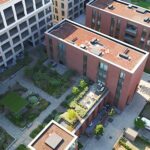 EMC Greenroofs - Hasselt - Quartier Bleu - Intensief groendak - biodak met irrigatiesysteem - bovenaanzicht